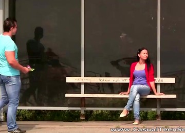 Cute Looking Black Head Is Picked Up And Enjoys Lap Dance And Cock Ride A Lot