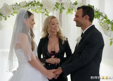 Bride, Groom And Bride’s Maid Throw A Crazy Threesome