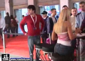 A Few Cute Girls Show Their Pole-dancing Skills In A Public Place