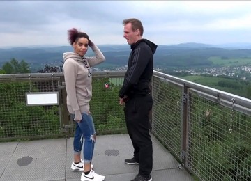 Stunning Girlfriend Giving A Blowjob To Her BF In Public - Lara