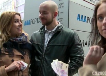 Slovak Couple Fucks On The Stairs For Money