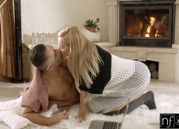 Instead Of Project Horny Busty Designer Prefers To Ride Strong Cock