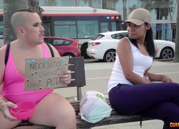 Weird Looking Plump Dude Picks Up Tall Chick Liz Rainbow For Wild Sex