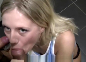 Two Blonde Sucking Dick In A McDonald's Toilet