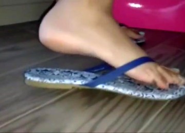 Her Feet After Work At Home