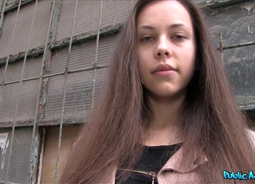 Amateur Brunette Abril Alol Takes A Lot Of Money For Her Pussy