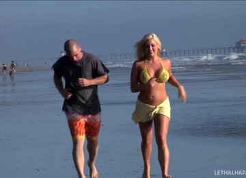 Stunning Beach Babe Gives A Hot Blowjob And Tittyfuck