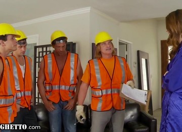 Steamy Housewife Gangbanged By Construction Workers
