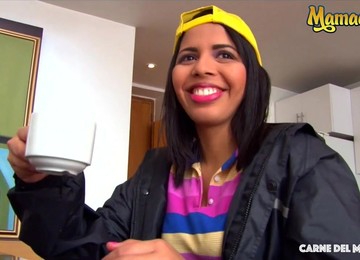CarneDelMercado - Lucero Perez Voluptuous Colombian Babe Gets Fucked Hard By Horny Stranger - Cumshots