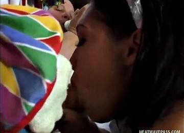 Obese Retard Call A Midget Whore And Clown On His Birthday Party