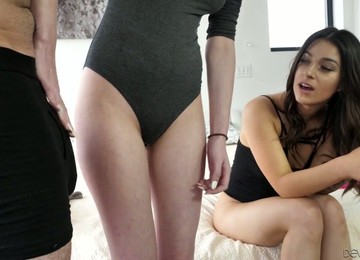 Attractive Teen Lily Moon And Her Yummy Girlfriend Are Fucked By One Horny Guy