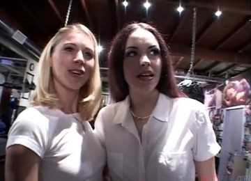 Two Teens Share A Cock In The Gym