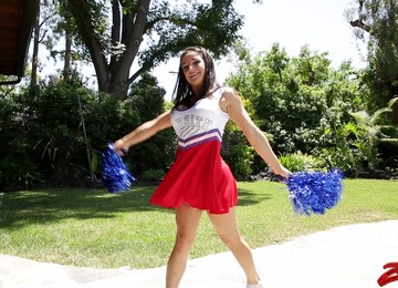 Horny Cheerleader Drops Her Panties And Rides A Rock Hard Dick