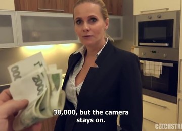 Suited Czech MILF In Stockings Roughly Fucked In POV
