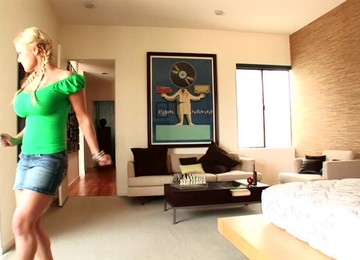 Blonde Cougar With Huge Fake Tits Enjoying A Hardcore Anal Fuck