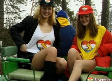 Teen Chicks Having Fun In The Winter & Warming Up With Hot Lesbian Sex