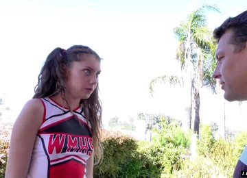 Curly Haired Blonde Babe Takes A Hard Cock In Her Tight Pussy