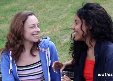 Randy Lesbians Outdoor Thrilling Porn Scene