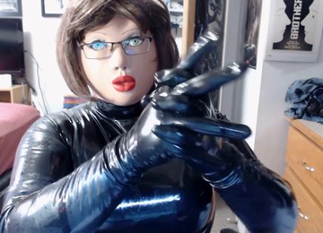 Catsuit, Mask, Latex Doll Maske