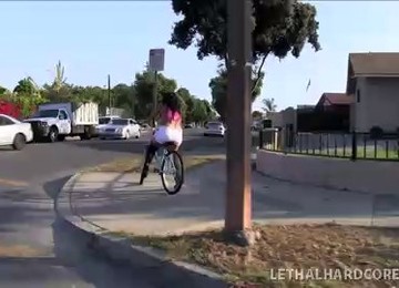 Shorts-clad Brunette With A Beautiful Ass Getting Her Pink Pussy Licked