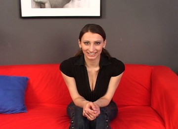 Kinky Amateur Brunette Fingers Her Shaved Pussy Indoors