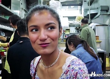 Slender Latina Teen Babe Gets Fingered And Fucked By A Stranger