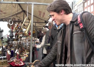 Hooker In Thigh Highs Lets A Guy Go To Town On Her Pussy