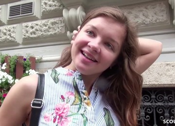 GERMAN SCOUT - 18 Jahre Renata ASS FUCK Gefickt Bei Strassen Casting - Jason Steel