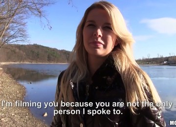 Kinky Blond Haired Hottie With Quite Nice Booty Is Picked Up For Blowjob