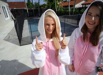 Yammy Funny Bunnies Alice Merches And Sadie Hartz In Threesome Sex