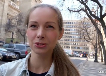 GERMAN SCOUT - CUTE TEEN KINUSKI TALK TO REAL LEG SHAKING ORGASM CASTING - Kinuski Kakku