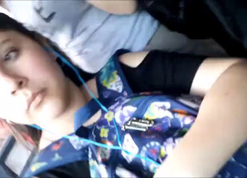 Perverted Passenger Jerks Off His Cock In Public