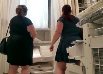 Two Bbw Pawgs In Dresses.