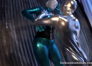 Lesbians With Latex Fetish In Bodysuits Stripping And Fucking