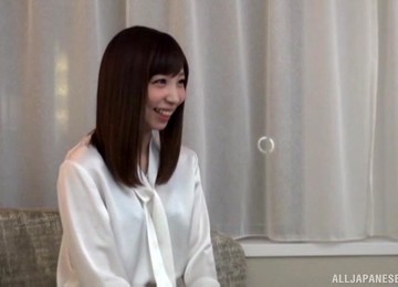 Japanese Babe Wears Blue Laced Lingerie While Getting Doggy Fucked