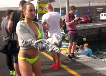 Wild Group Sex On The Boat Between One Man And Six Horny Sluts