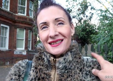 GERMAN SCOUT - SKINNY REDHEAD MATURE SCARLETT TALK BANG AT PICK UP CASTING - Hard Fuck