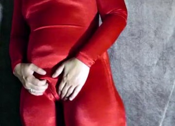 Mature Pawg Hot Wife In Shiny Spandex Catsuit Bodysuit Lycra