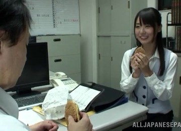 Quickie Fucking In The Office With Hot Ass Asian Coworker Tsubomi