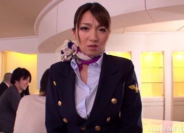 Lusty Stewardess Wearing Lingerie Gets Fucked In A Gangbang - Mio Takahashi
