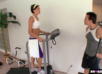 Fitness Chick Ashdon James Is Fucked By Horny Fitness Instructor At The Gym