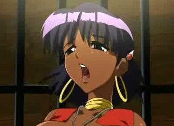 Animated Ebony Babe With Big Tits Rides A White Cock In Hot Threesome