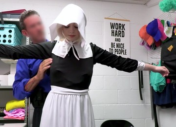 Blonde Annie Archer Wearing Lingerie Gets Fucked In The Office