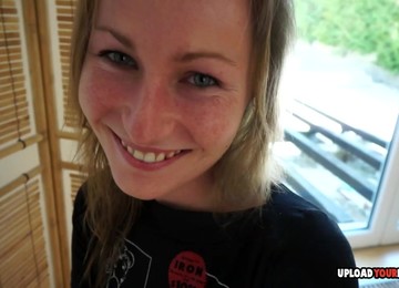 Buxom Girlfriend Gets Dared To Jacking Off On Camera