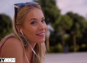 Cock-obsessed Emelie Seduces Her Roommates' Rich Dad