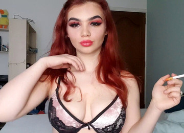 Face Teasing Close Up, Latina Smoking, Cigarette Latina