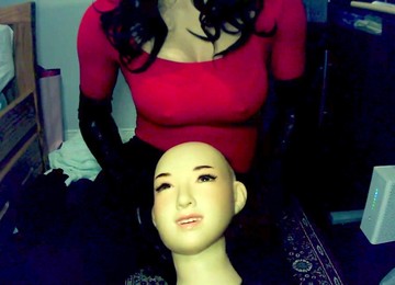 Face Mask Silicon Bondage, Gummihosenmädchen