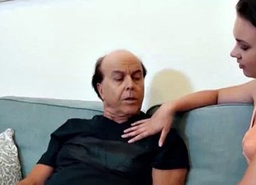Girl With Black Hair Has Sex With An Old Man