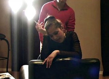 Smoking Brunette Facial 1