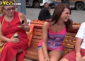 Amazing Teen Threesome Outdoors